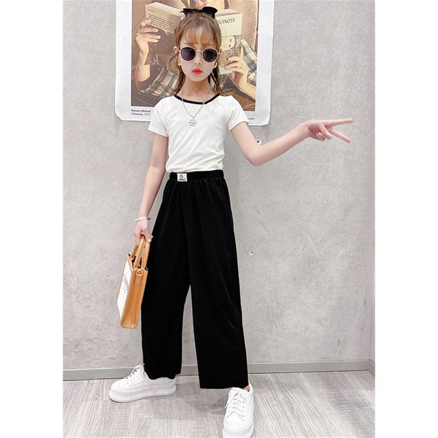 子供服 女の子 ズボン 150 160 130 ガウチョパンツ キッズ ロングパンツ 春夏 ボトムス ストレッチパンツ ウェストゴム 伸びる 韓国子供服 可愛い おしゃれ 新品 人気ショップ