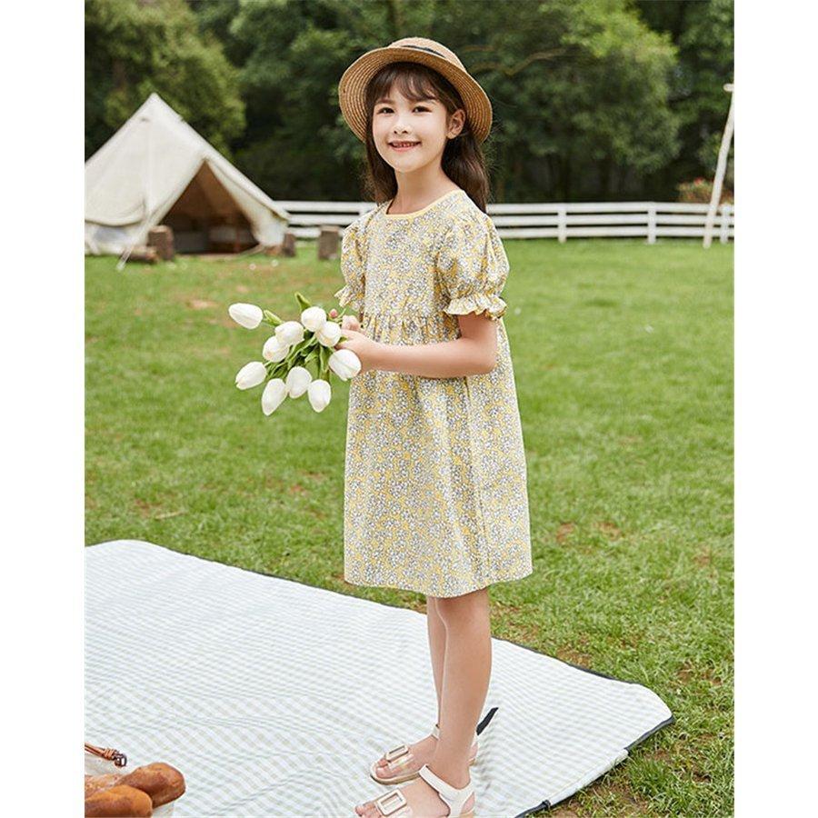 子供服 ワンピース 女の子 夏服 韓国子供服 半袖ワンピース 花柄 子供ドレス キッズ ジュニア ベビー服 お姫様 誕生日 七五三 おしゃれ 可愛い 新品 160cm 150cm 最愛
