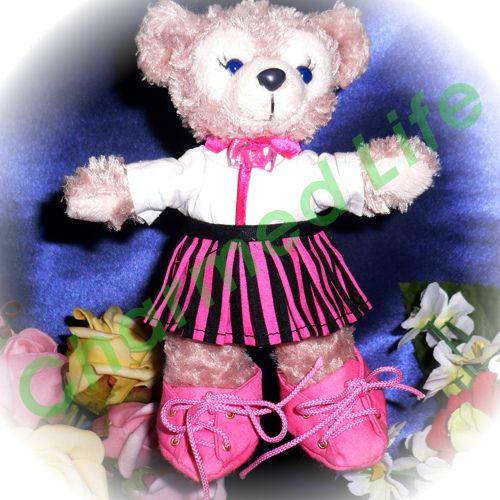 ぬいぐるみ ダッフィー 服 コスチューム 羽根付ジャケットとボーダー 衣装 ぬいぐるみバッジ ぬいバ 14cm チャームド・ライフの画像