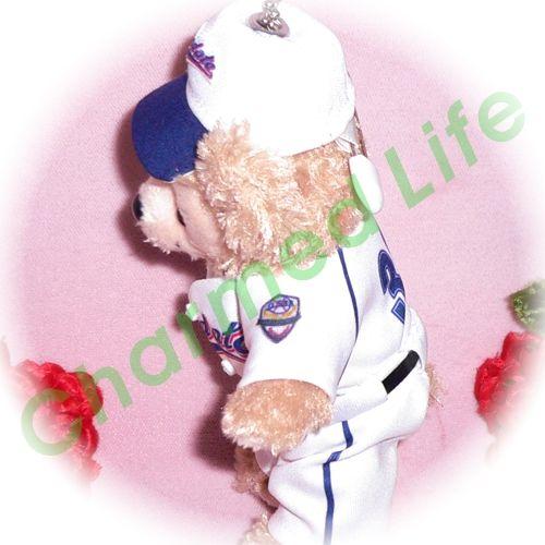 ぬいぐるみ ダッフィー 服 ユニフォーム 秋田県大館 衣装 シニア野球 ぬいぐるみバッジ ぬいバ 14cm チャームド・ライフの画像