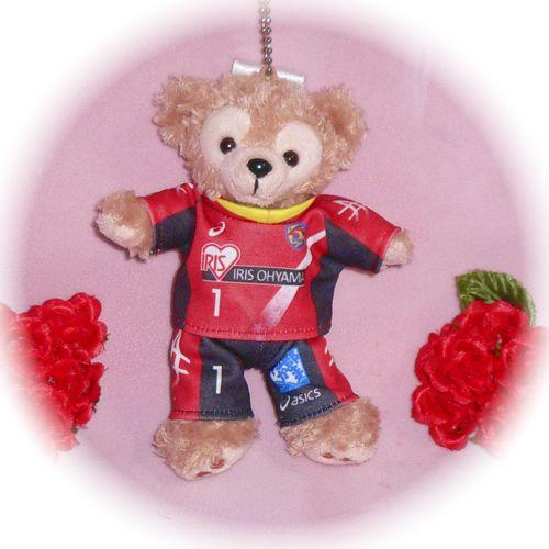 ぬいぐるみ ダッフィー 服 ユニフォーム 仙台 1st 赤 衣装 サッカー