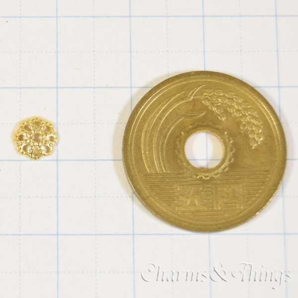 アクセサリーパーツ ビーズキャップ 花座 座金 約6mm BT （30個入）花  
