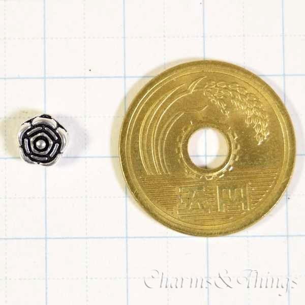 メタル ビーズ 薔薇 約6mm 穴約1mm (22個入) アクセサリー  パーツ スペーサー バラ アクセサリーパーツ｜charms-things｜16