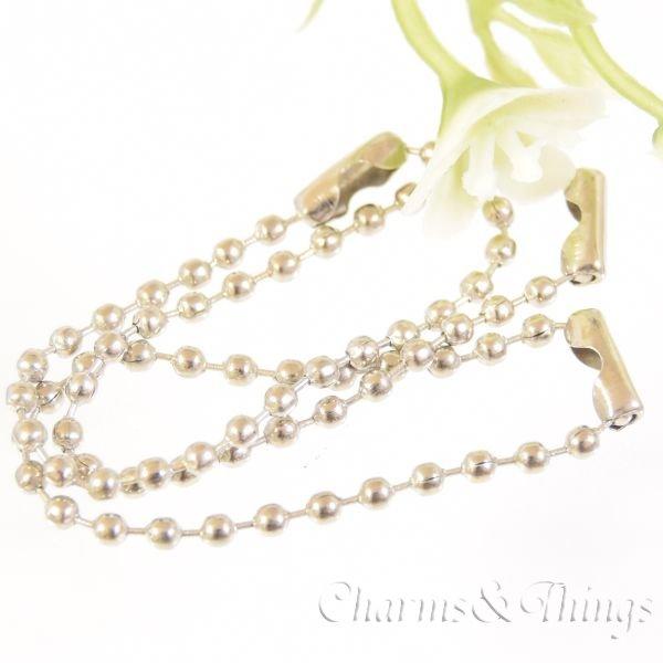 チェーン ボールチェーン 約10cm幅2.5mm（12本) アクセサリーパーツ留め具付き キーチェーン｜charms-things｜10