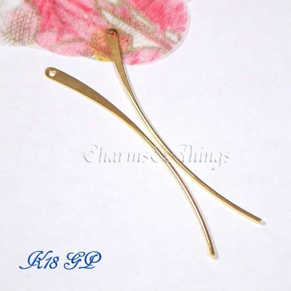 K18gp 弓なりスティックのチャーム 52mm 4本入り アクセサリーパーツ ピアスパーツ素材 Gpt006 Charms And Things 通販 Yahoo ショッピング