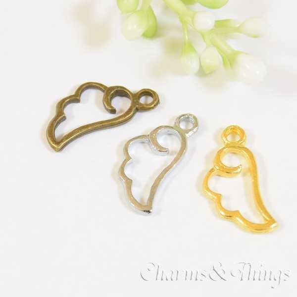 天使の羽 ウィング 枠 チャーム 15個入 アクセサリー材料 レジン枠 レジン封入 アクセサリーパーツ 空枠 Sc1300 Charms And Things 通販 Yahoo ショッピング