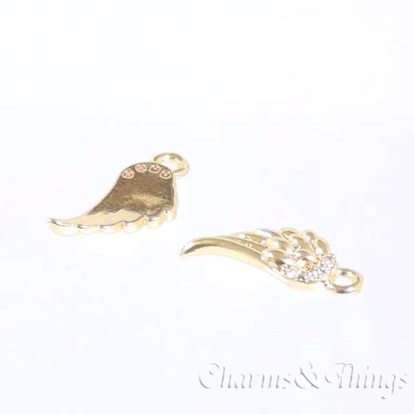 チャーム 羽 シングル Wing ジルコニア シマエナガの羽 (1個入) アクセサリーパーツ ウィング 天使　｜charms-things｜05