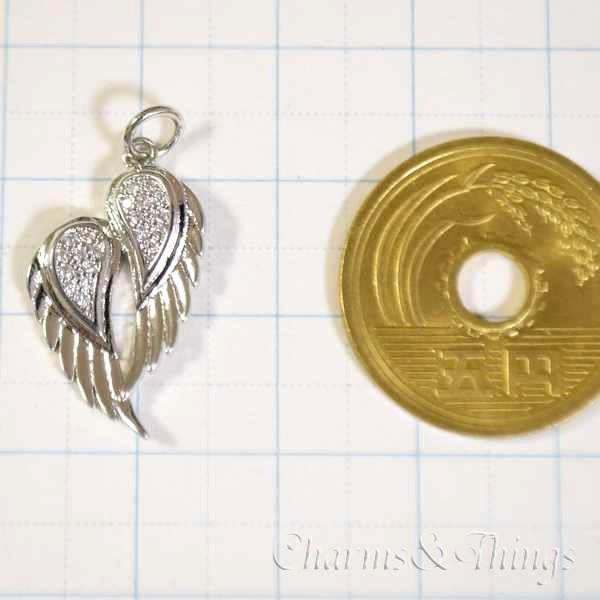 羽 チャーム 天使の羽休め ウィング ジルコニア (1個入) アクセサリーパーツ Wing 天使｜charms-things｜15