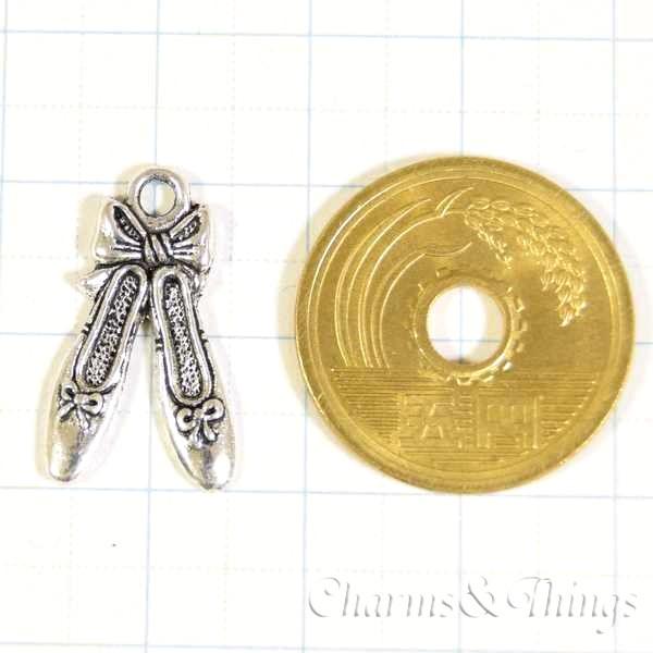 トウシューズ チャーム 両面加工 バレエ (10個入) アクセサリーパーツ 