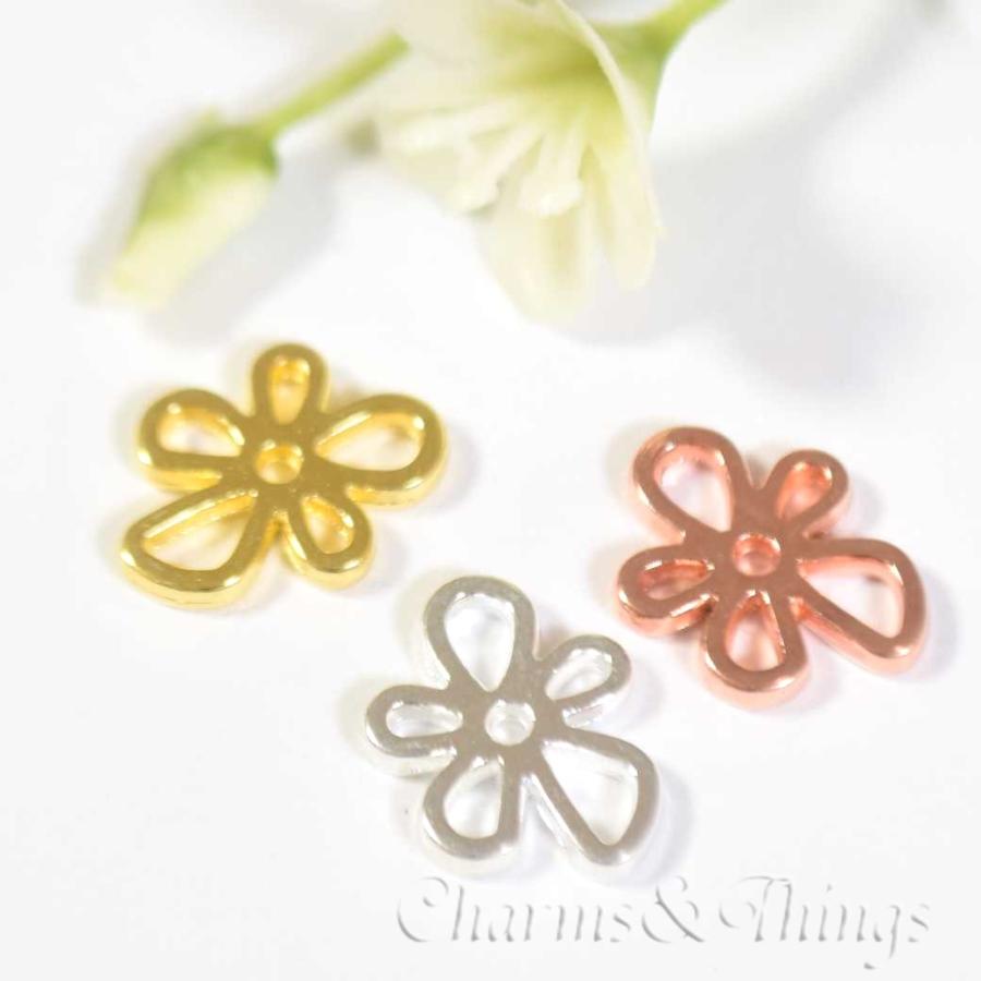 アウトレット フラワー いびつな 花 レジン 空枠 チャーム つなぎ 