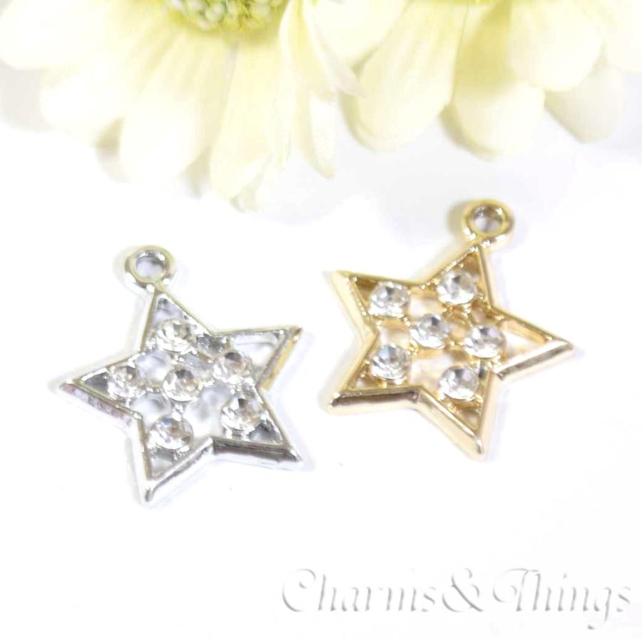 星 スター ラインストーンのチャーム 3個 アクセサリーパーツ Sc2253 Charms And Things 通販 Yahoo ショッピング