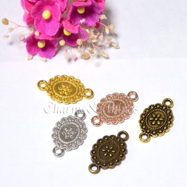 花メダイ つなぎチャーム 花のメダル 10個入 アクセサリー材料 金属パーツ 両面加工ハンドメイド素材 Sc801 Charms And Things 通販 Yahoo ショッピング