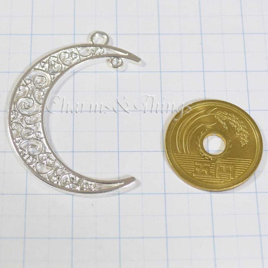 月 すかし 模様 シャンデリア パーツ（6個入）アクセサリーパーツ 