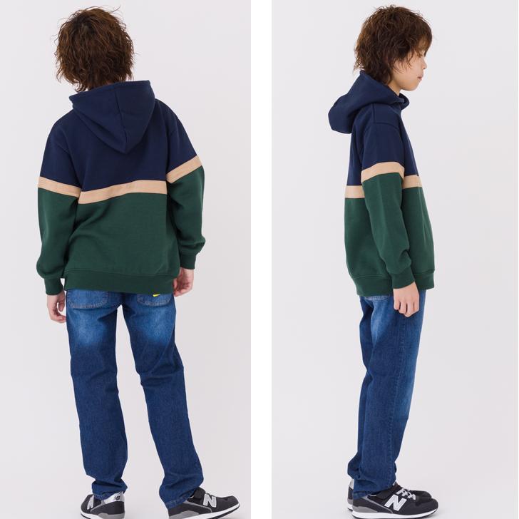 パーカー スウェット キッズ ジュニア CHARMYバイカラーパーカー 子供
