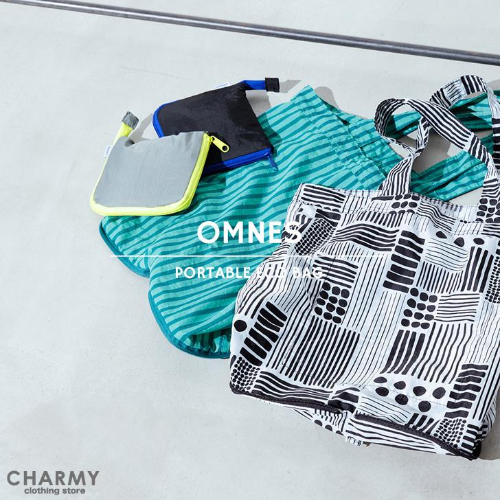 OMNES ポータブル ナイロン エコバッグ レジバッグ ショッピングバッグ トートバッグ コンパクト 折りたたみ｜charmy-clothing｜02