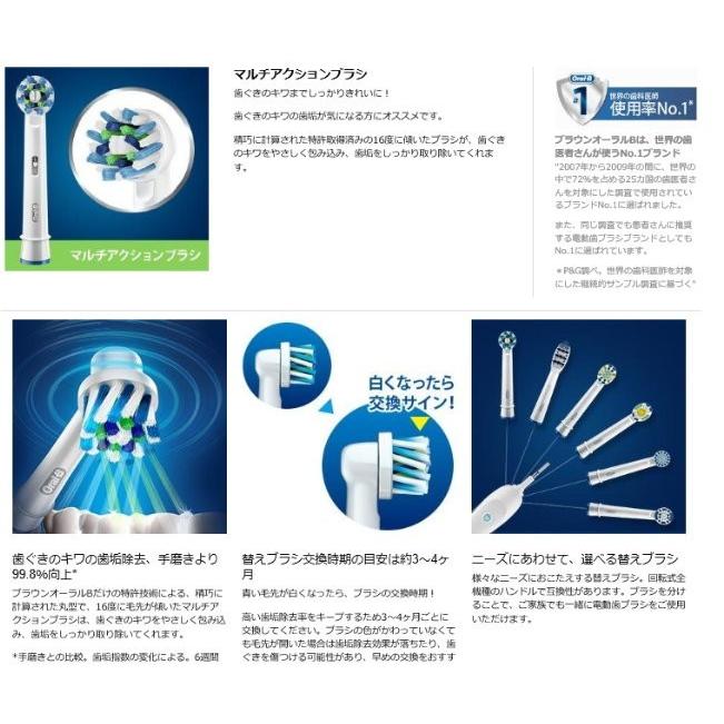 ブラウン　オーラルB　替えブラシ　正規品　マルチアクションブラシ4本　4箱セット オーラルB ブラウン オーラルb 替えブラシ 純正 正規品 マルチ