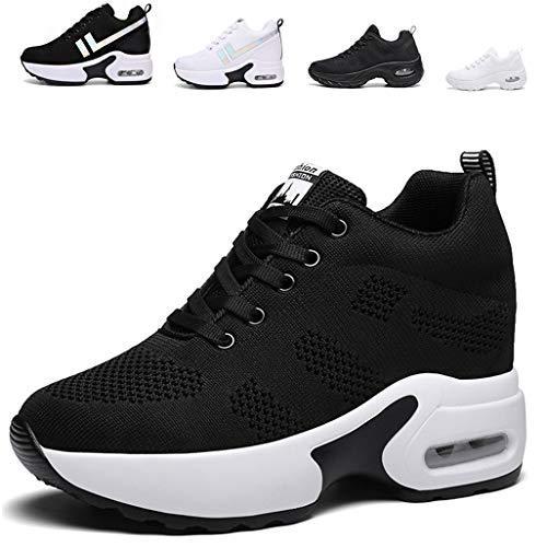 Ziitop 厚底スニーカー レディース インヒールスニーカー ウォーキングシューズ 美脚 シークレットシューズ 軽量 シューズ レースアッ 大特価