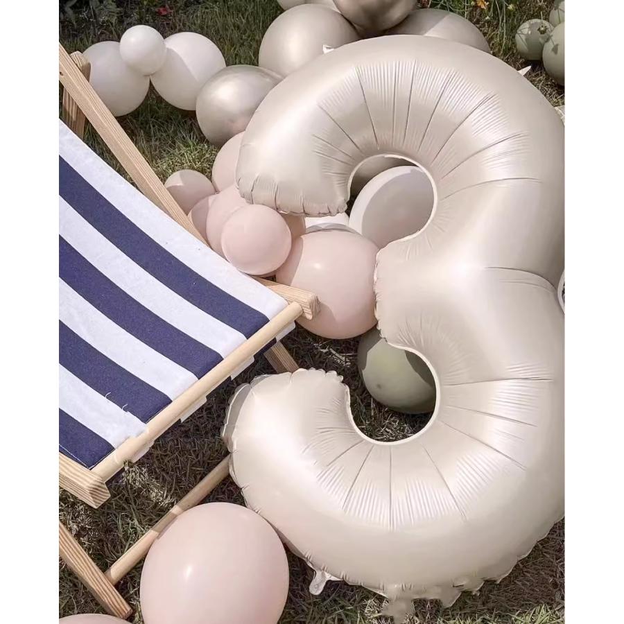 数字バルーン 風船 大きい 40インチ クリーム色 90cm 誕生日 記念日