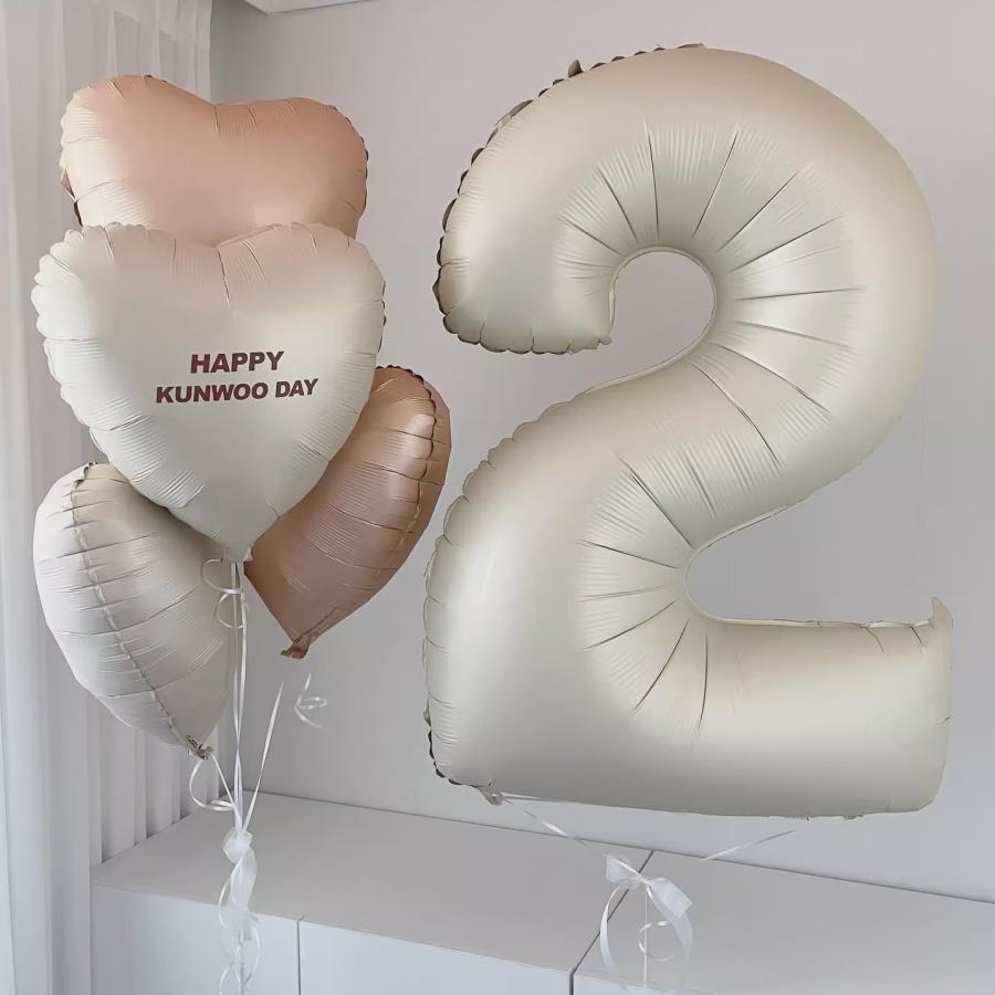 数字バルーン 風船 大きい 40インチ クリーム色 90cm 誕生日 記念日