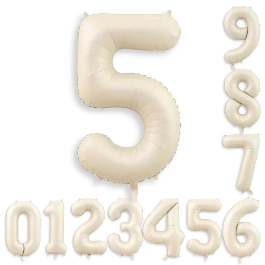 数字バルーン 風船 大きい 40インチ クリーム色 90cm 誕生日 記念日