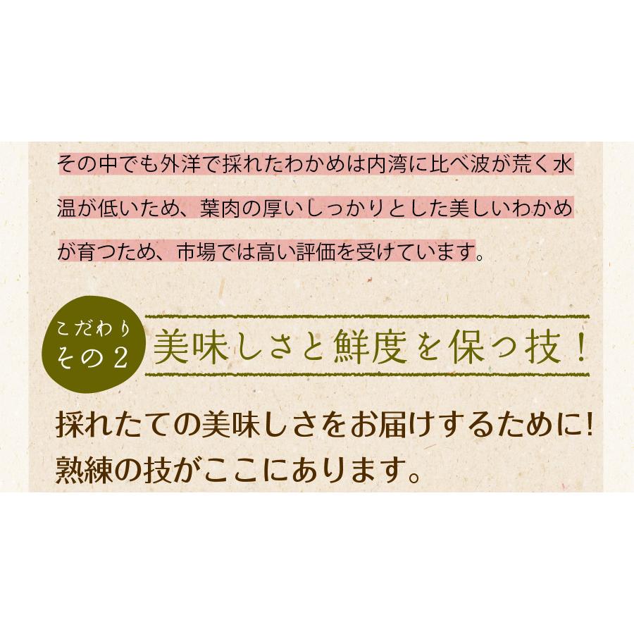 わかめ 肉厚 プレミアム 乾燥カットわかめ 50g 2袋セット メール便 送料無料 三陸外洋大谷産 品質重視 若芽 チャック付き袋入り 乾燥 国産 お取り寄せグルメ｜chashoan｜09