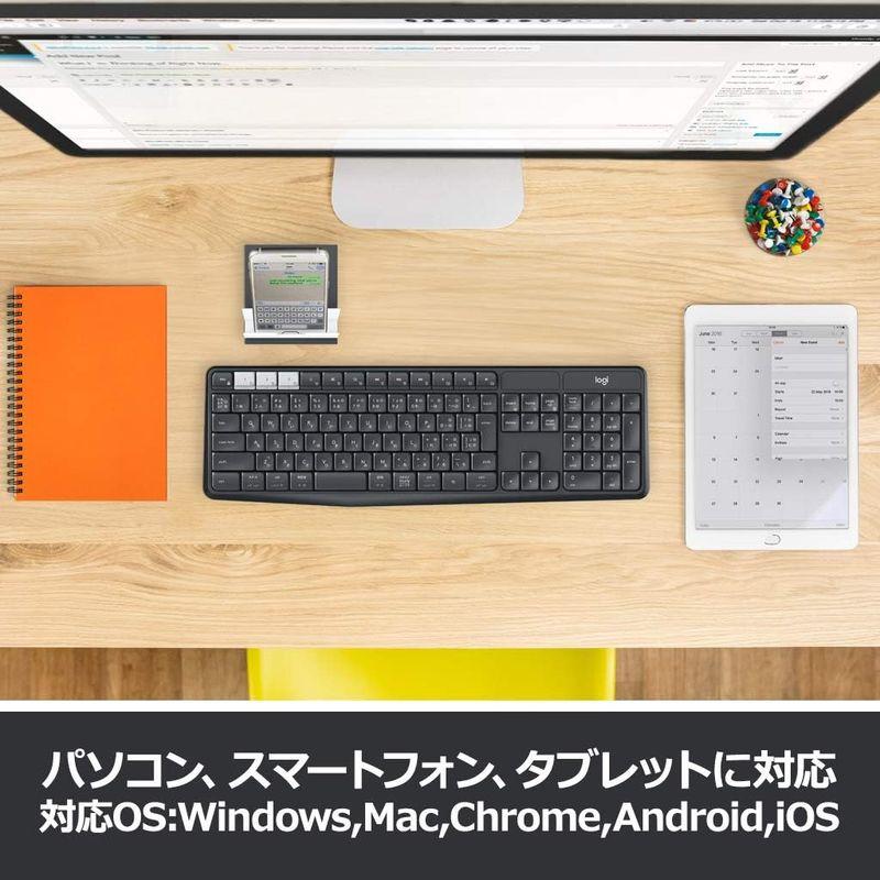 ロジクール ワイヤレスキーボード 無線 K375s Windows Mac Chrome Android iOS Bluetooth Uni｜chatan｜07