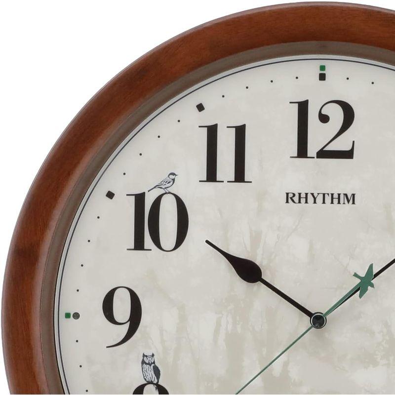 リズム(RHYTHM) 掛け時計 電波時計 アナログ 連続秒針 メロディ 日本野鳥の会 共同開発 茶色 Φ33.6x6.3cm 8MN408 掛け時計、壁掛け時計 G1071682228(10052円)