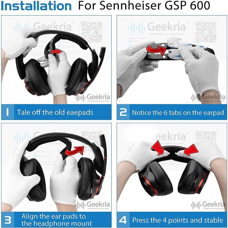 Geekria イヤーパッド + ヘッドバンド Sennheiser ゼンハイザー GSP 600, GSP 670, GSP 500 ゲー｜chatan｜02