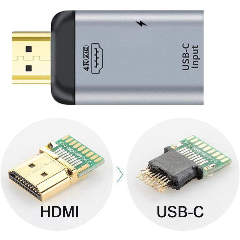 Cablecc USB-C TypeCメスソースからHDMIシンクHDTVおよびPD電源アダプター4K60hz 1080p（電話およびラップ｜chatan｜02