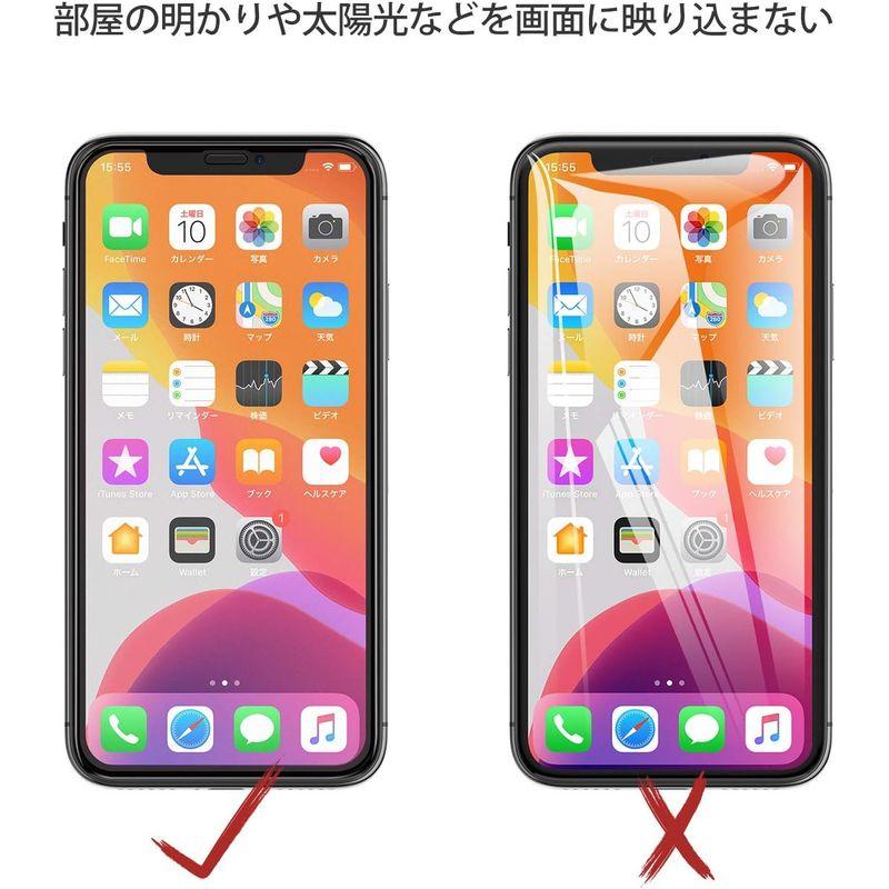 アンチグレア NIMASO ガラスフィルム iPhone 11/XR 用 強化 全面保護 フィルム フルカバー 2枚セット NSP18H19｜chatan｜03