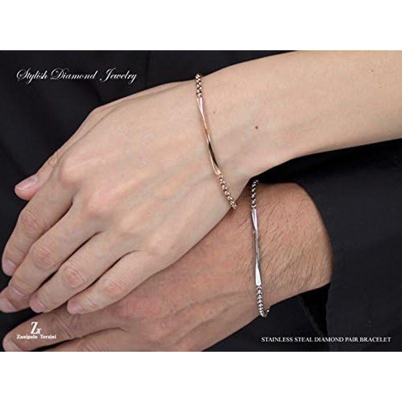 ペアブレスレット サージカルステンレススチール(316L) ダイヤモンド ZTB415 Zanipolo Terzini ザニポロ・タルツィ サージカルステンレススチール 316L ダイヤモンド ZTB415 Zanipolo Terzini ザニポロ タルツィ