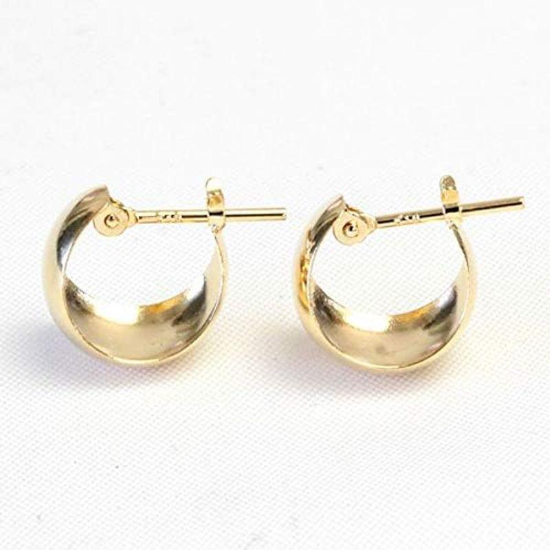 ジュエリーエクセレンテフープピアス 7mm×10mm ムーンピアス 月甲ピアス 地金ピアス フープ (イエローゴールド) 7mm×10mm ムーンピアス 月甲ピアス 地金ピアス フープ イエローゴールド