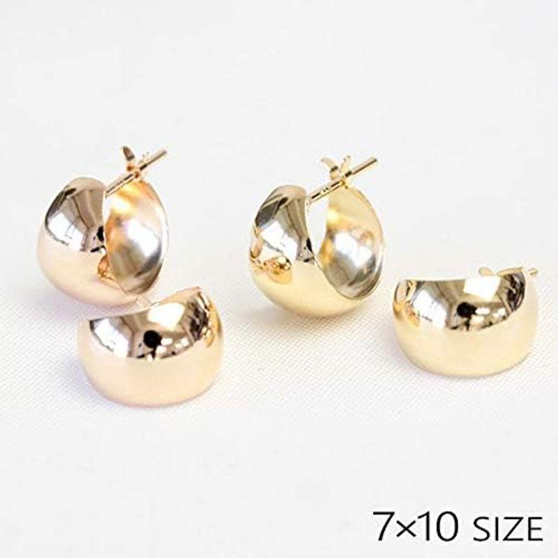ジュエリーエクセレンテフープピアス 7mm×10mm ムーンピアス 月甲ピアス 地金ピアス フープ (イエローゴールド) 7mm×10mm ムーンピアス 月甲ピアス 地金ピアス フープ イエローゴールド