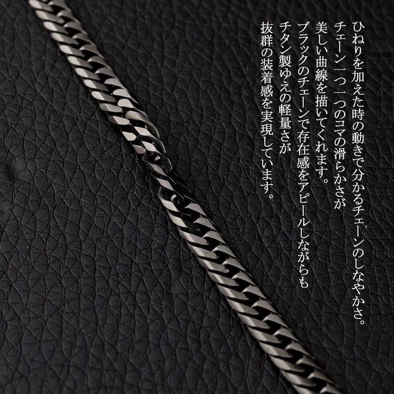 チタン 喜平ネックレス ダブル喜平6面カット 50cm チェーン 4.5mm幅 (ブラックイオンプレーティング加工) 金属アレルギー対応 喜平ネックレス ダブル喜平6面カット 50cm チェーン 5mm幅 ブラックイオンプレーティング加工 金属アレルギー対応