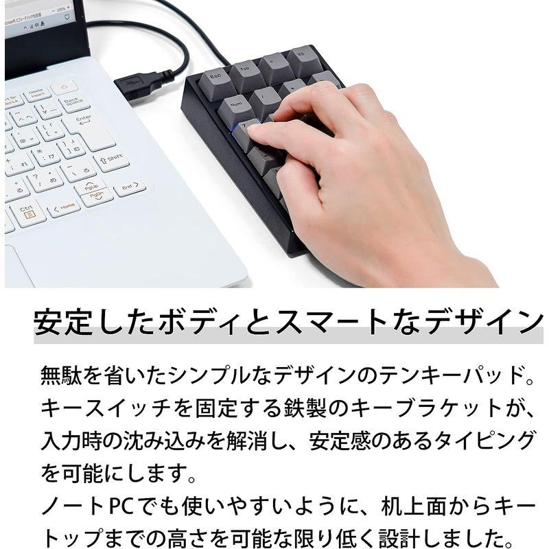 ARCHISS Maestro NPad テンキー 黒ボディ グレーキーキャップ CHERRY MX 赤軸 AS-TKM21/LRGB｜chatan｜02