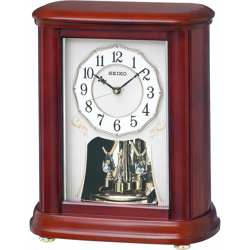 セイコー クロック 置き時計 電波 アナログ 回転飾り 木枠 茶 木地 BY242B SEIKO クロック 置き時計 電波 アナログ 回転飾り 木枠 木地 BY242B SEIKO