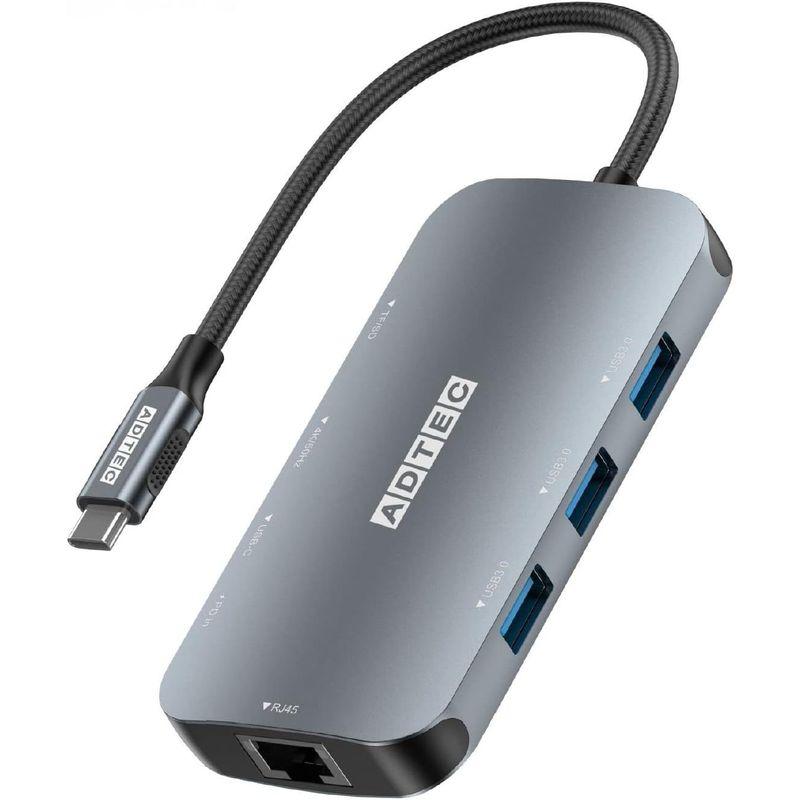 想像を超えての アドテック 9-in-1 USB-C HUB ドッキングステーション PD100W パススルー対応 5Gbps 4K/60Hz USB-A