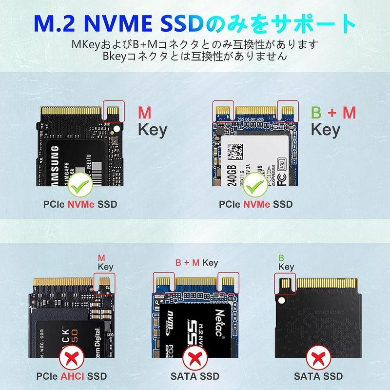 SSD M.2 NVMe クローン スタンド USB 3.2 Gen 2 10Gbps クローン機能付 PCIe NVMe M.2 SSD二｜chatan｜03