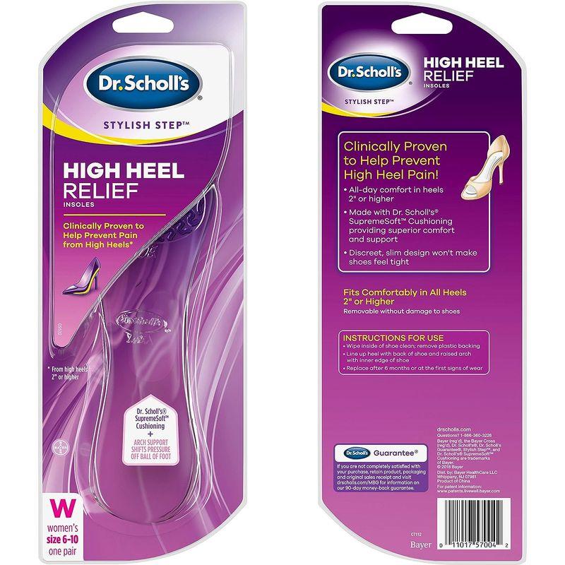 最安値級価格 Dr. Scholl´s ドクター・ショールスタイリッシュステップハイヒール救済インソール、1ペア、サイズ6-10