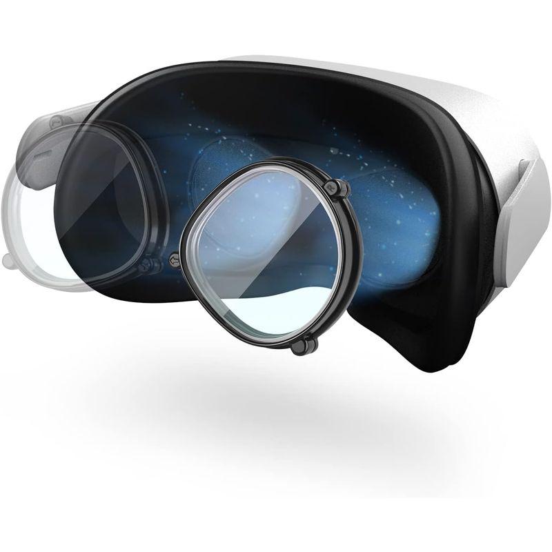 ZyberGears VR 度付きレンズ（右側の黒、-7.0）Quest2との交換性あり、VR専用軽量磁気アンチスクラッチメタルフレーム、ブ｜chatan｜05