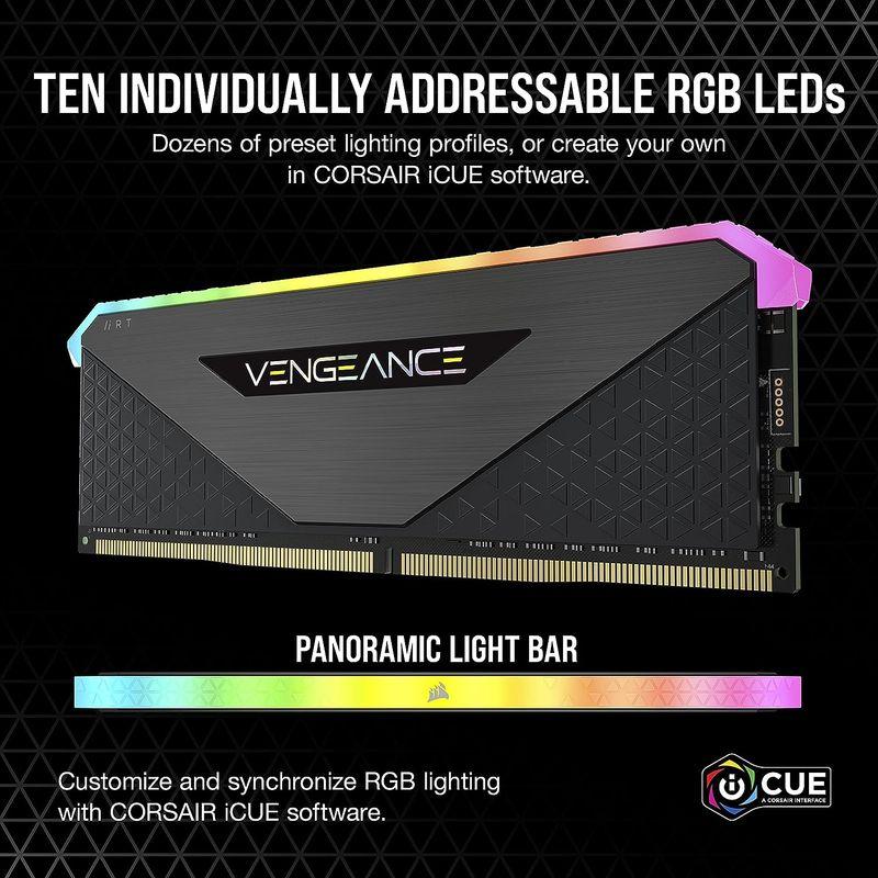 CORSAIR DDR4-32GB 3600MHz CL18 デスクトップPC用メモリ VENGEANCE RGB RT 32GB 16GB｜chatan｜05