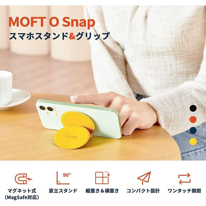 MOFT O スマホスタンド グリップ MagSafe対応 iPhone 12/13/14シリーズ対応マグネットシール付き磁力強化版 (Bl｜chatan｜06