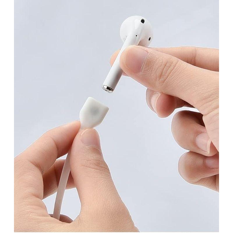 ALLVD For Apple AirPods Pro ネックストラップ 着脱簡単 落下防止 シリコン 落下防止 軽量 柔軟グレー性に優れ｜chatan｜03