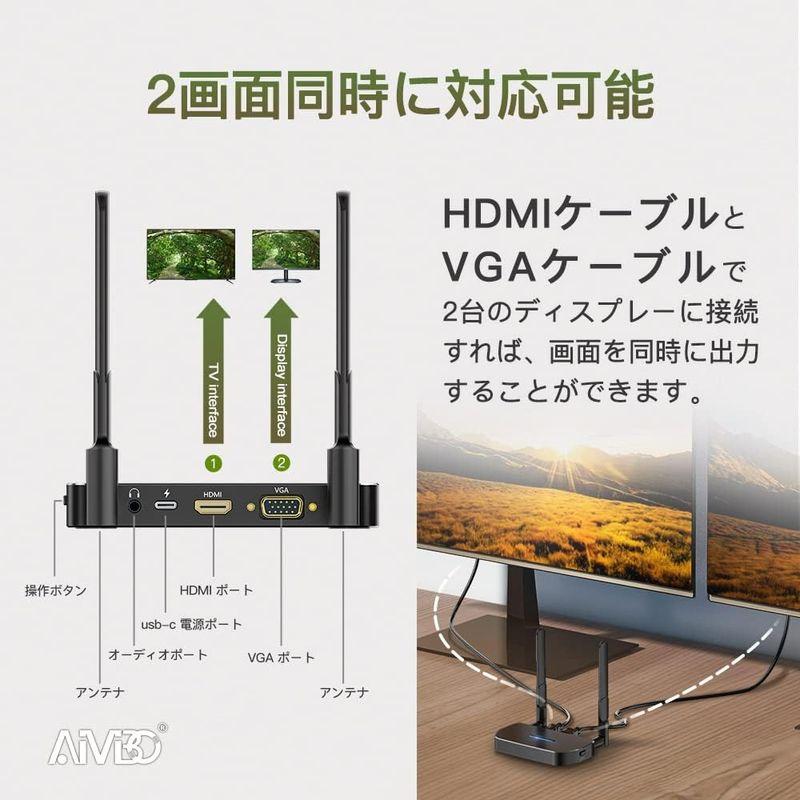 ワイヤレス hdmi 送受信機 hdmi 無線 4K 30Hz対応 HDMIエクステンダー キット AIMIBO HDMI 無線接続/ライブ｜chatan｜06