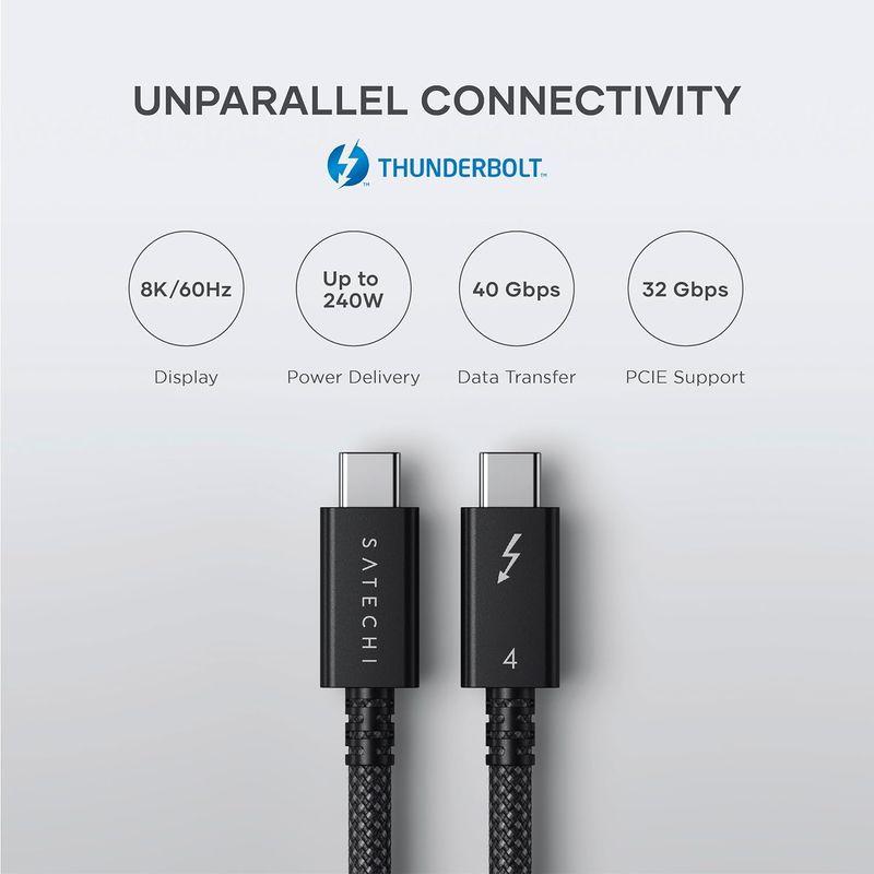 SATECHI 認証 USB C Thunderbolt 4 ケーブル (1M) 8k/60Hz 映像出力, 40Gbps データ転送, 2｜chatan｜05
