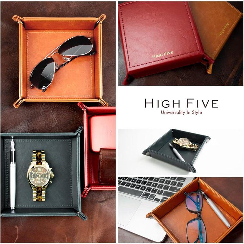 HIGH FIVE 正方形 レザートレー トレイ 小物入れ アクセサリー HIGH FIVE 正方形 レザートレー トレイ 小物入れ アクセサリー