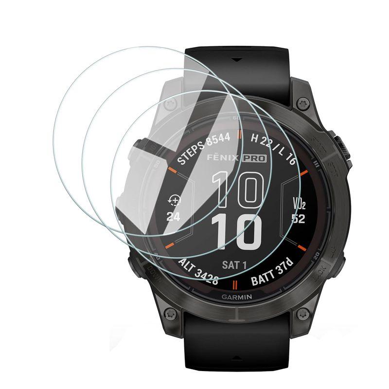 AiMaoo ガラスフィルム Garmin Fenix 7X Pro 対応 フィルム 3枚入り 