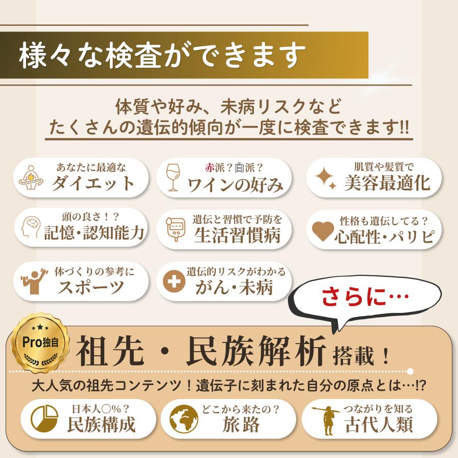 公式】 祖先 遺伝子検査キット chatGENE Pro 500項目 DNA解析 ハプロ