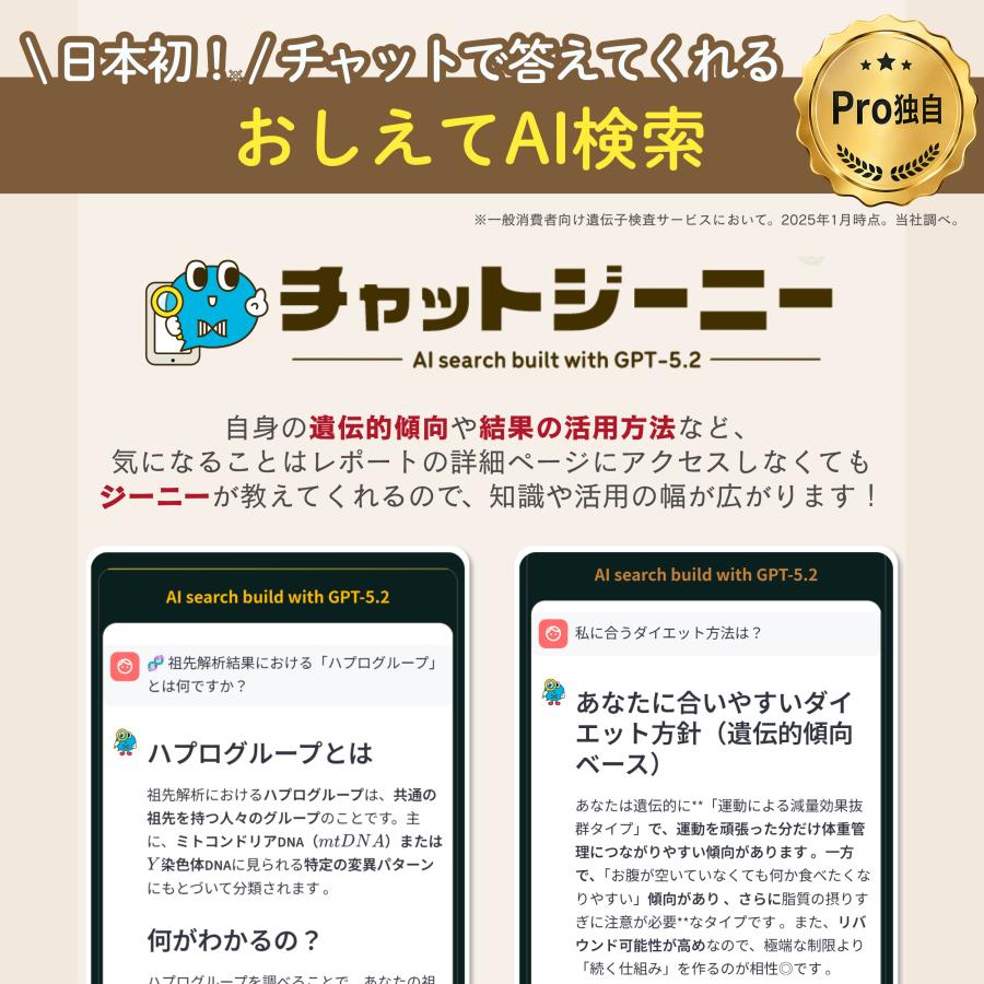 公式】 祖先 遺伝子検査キット chatGENE Pro 500項目 DNA解析 ハプロ