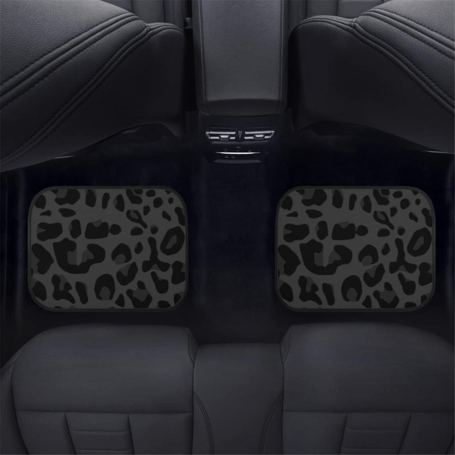 最大級の通販サイト Poceacles Black Car Floor Mats 4本フルセット、Leopard Automotive Front Rear Floor Mats、Non-Slip Car Carpet FootPad、Leopard Auto Interior Access